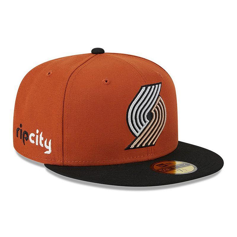 Mens New Era Rust/Black Portland Trail Blazers Two-Tone 59FIFTY Fitted Hat Product Image