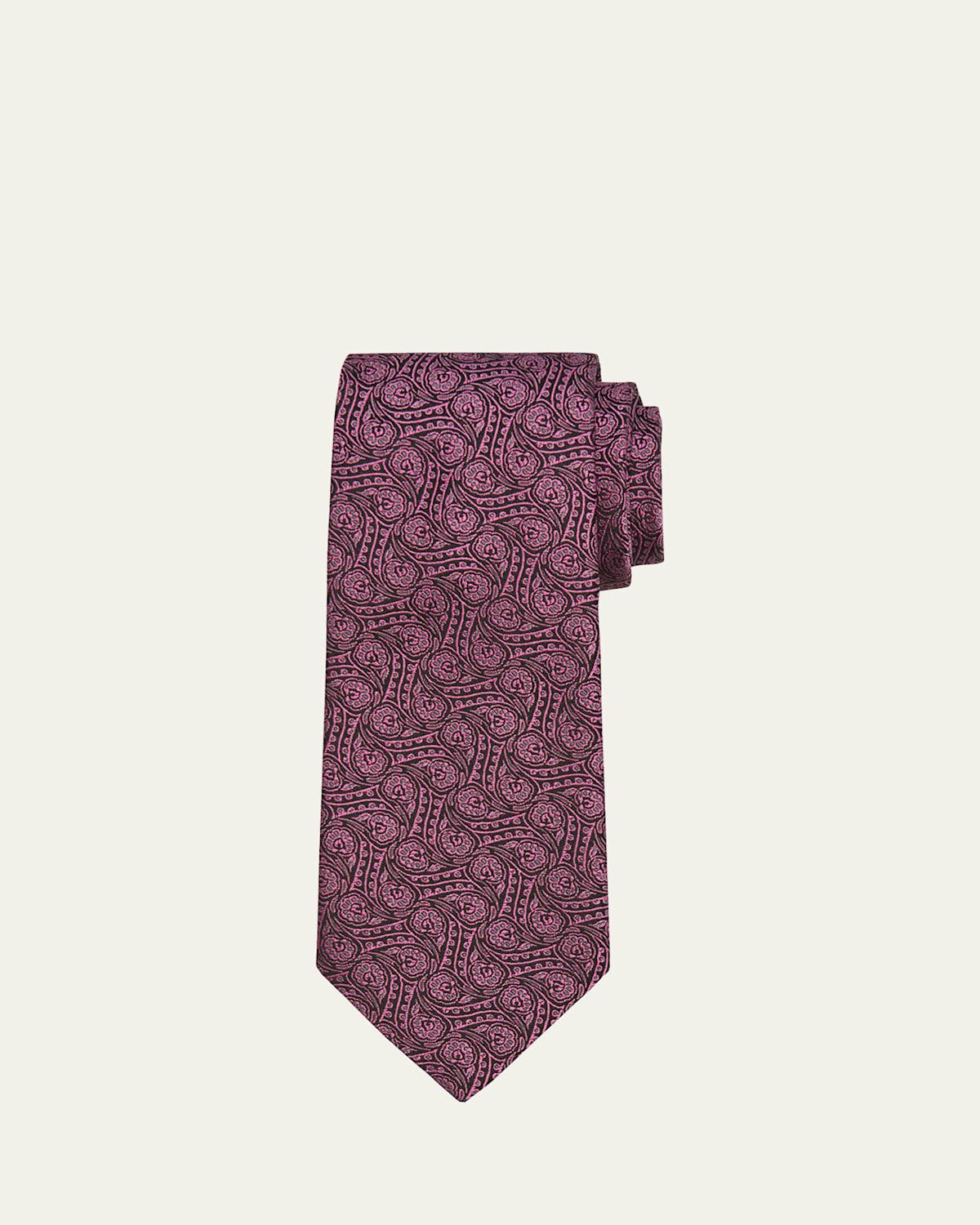 Mens Medallion Jacquard Silk Tie Product Image