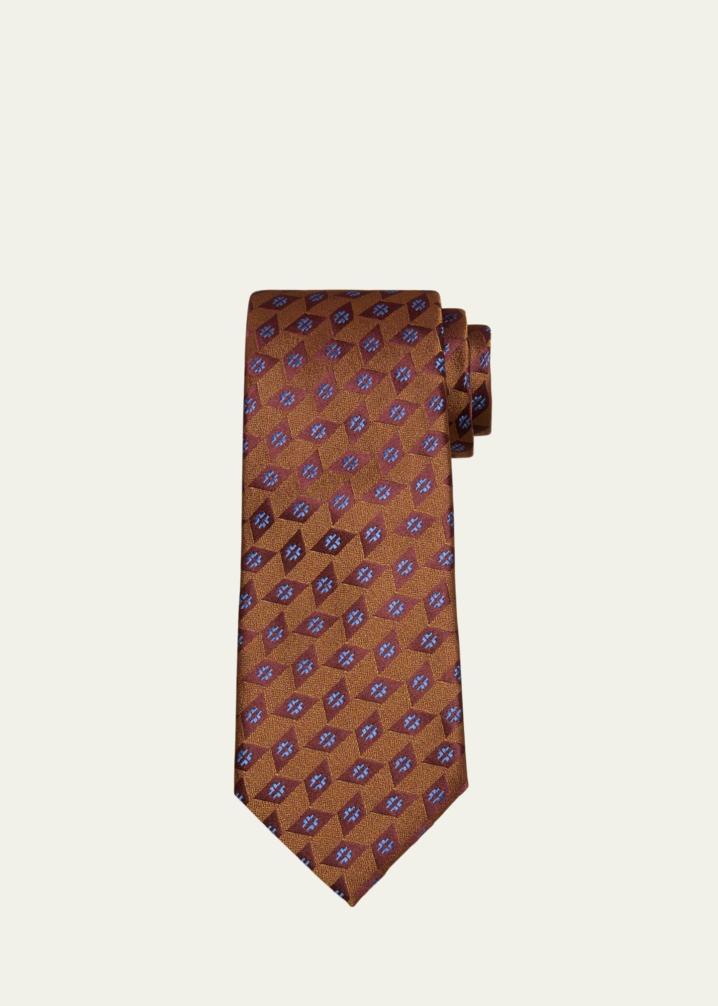 Mens Geometric Silk Tie Product Image