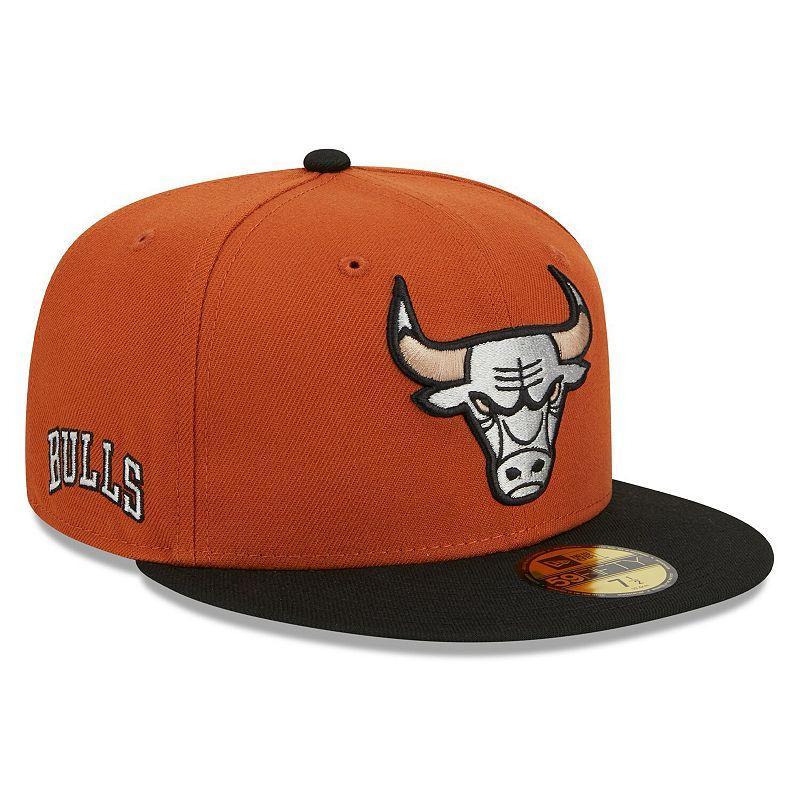 Mens New Era Rust/Black Chicago Bulls Two-Tone 59FIFTY Fitted Hat Multicolor Product Image