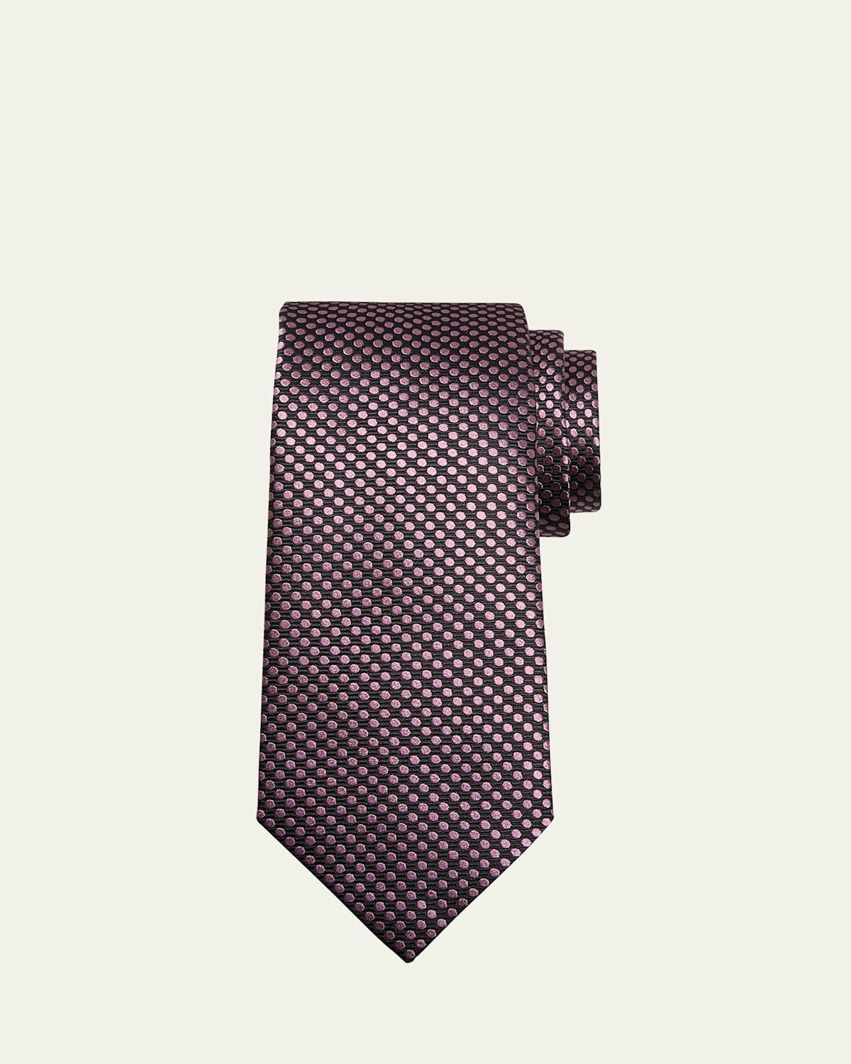 Mens Mulberry Silk Jacquard Polka Dot Tie Product Image