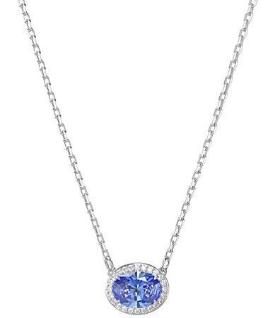 Womens Constella Rhodium-Plated & Swarovski Crystal Halo Pendant Necklace Product Image