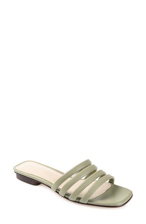 Journee Signature Cendi Womens Leather Slide Sandals Green Product Image