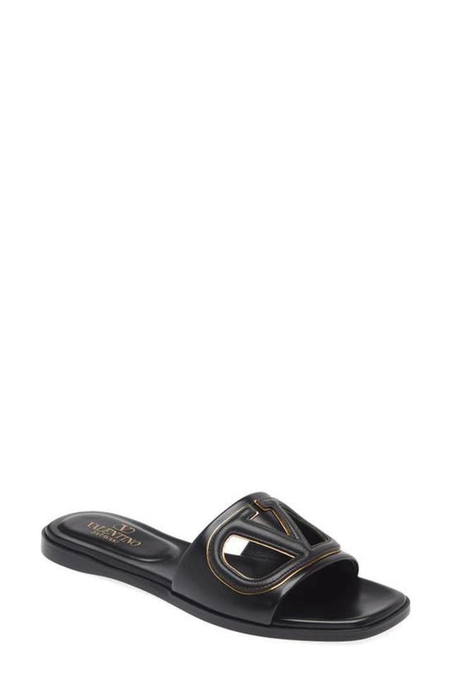 Vlogo Cutout Slide Sandal In Black Product Image