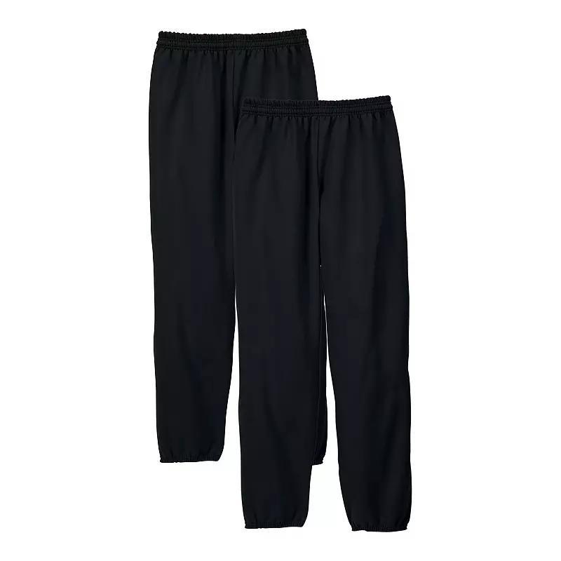 Mens Hanes 2-Pack EcoSmart 32-in. Fleece Sweatpants Grey Heather Product Image