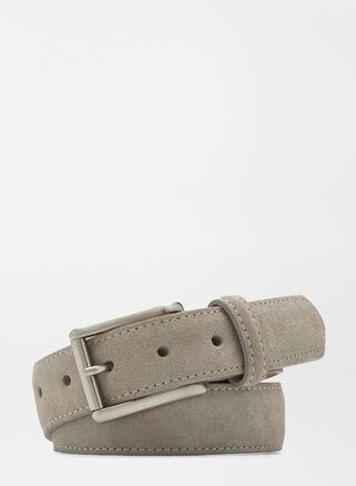 Peter Millar Mens Excursionist Suede Belt | Color: Pearl Grey | Size: 44 Product Image