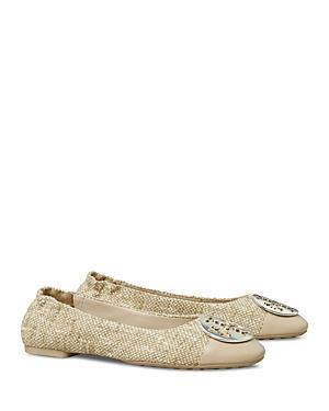 Womens Claire Tweed & Leather Cap-Toe Ballet Flats Product Image