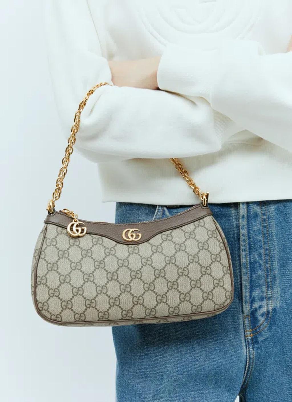 GUCCI Ophidia Small Shoulder Bag In Brown Product Image