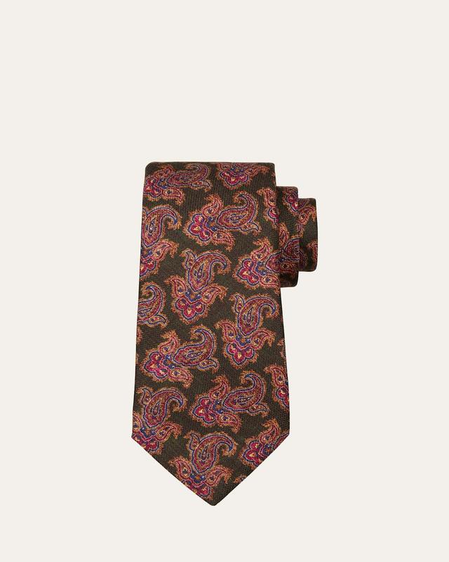 Mens 7-Fold Paisley Silk Tie Product Image