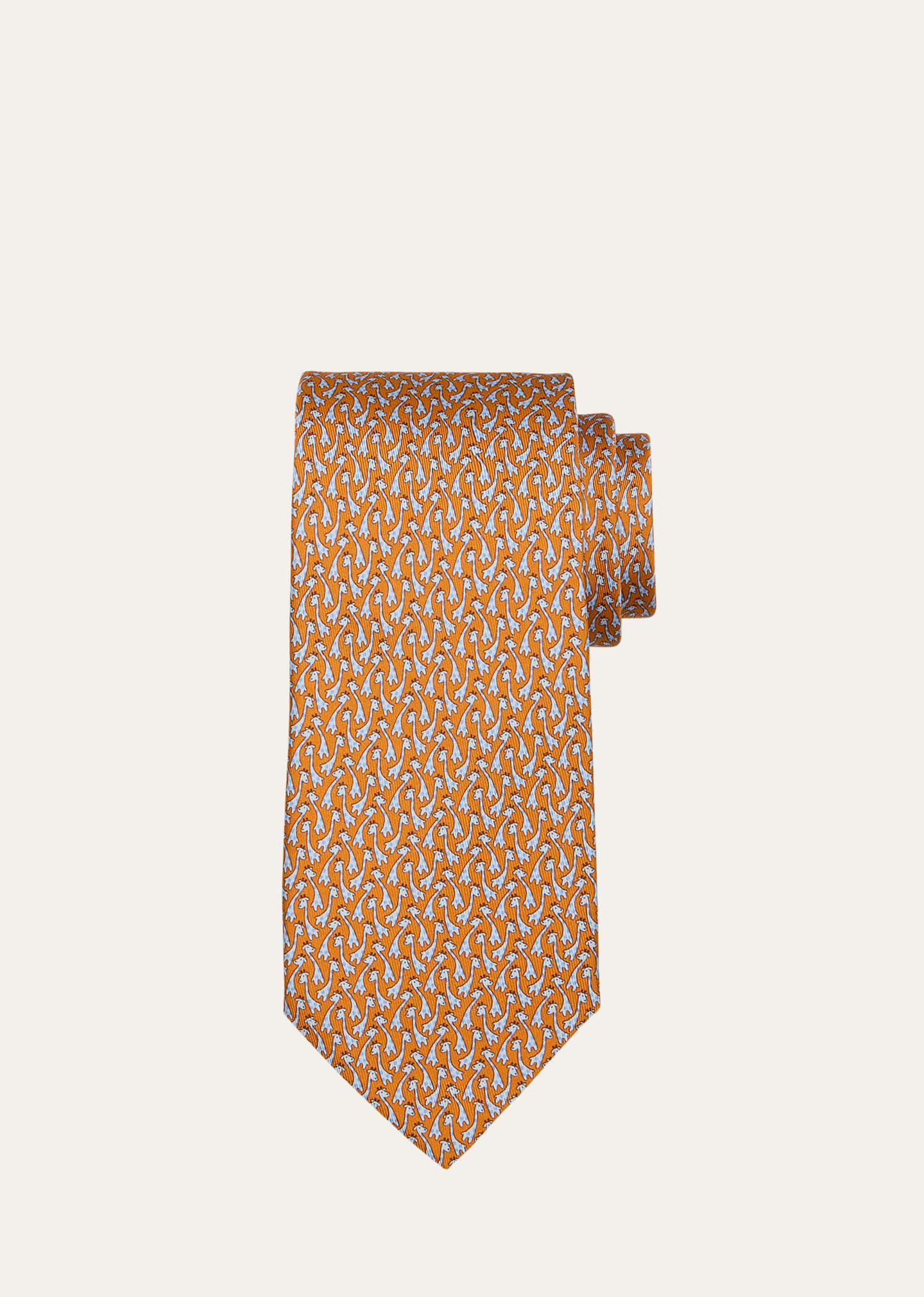 Mens Giraffe-Print Silk Tie Product Image