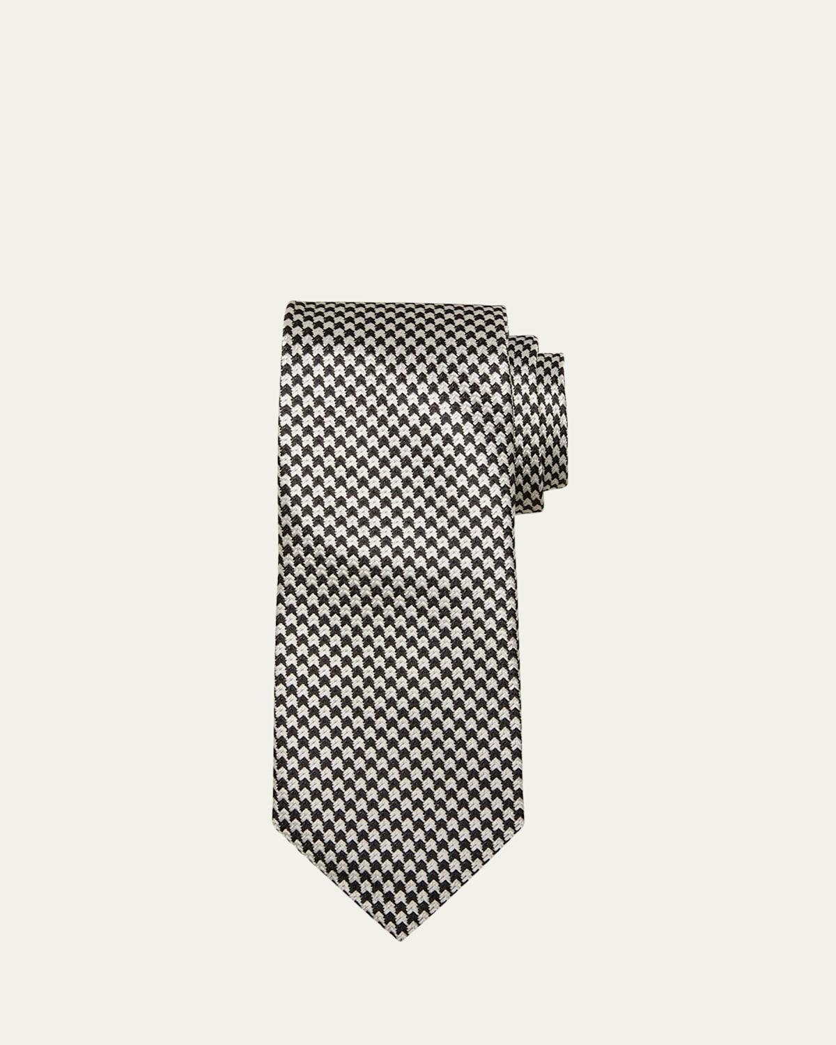 Mens Mulberry Silk Micro-Houndstooth Tie Product Image