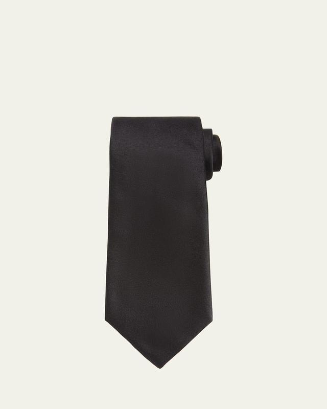 Mens Solid Satin Silk Tie Product Image