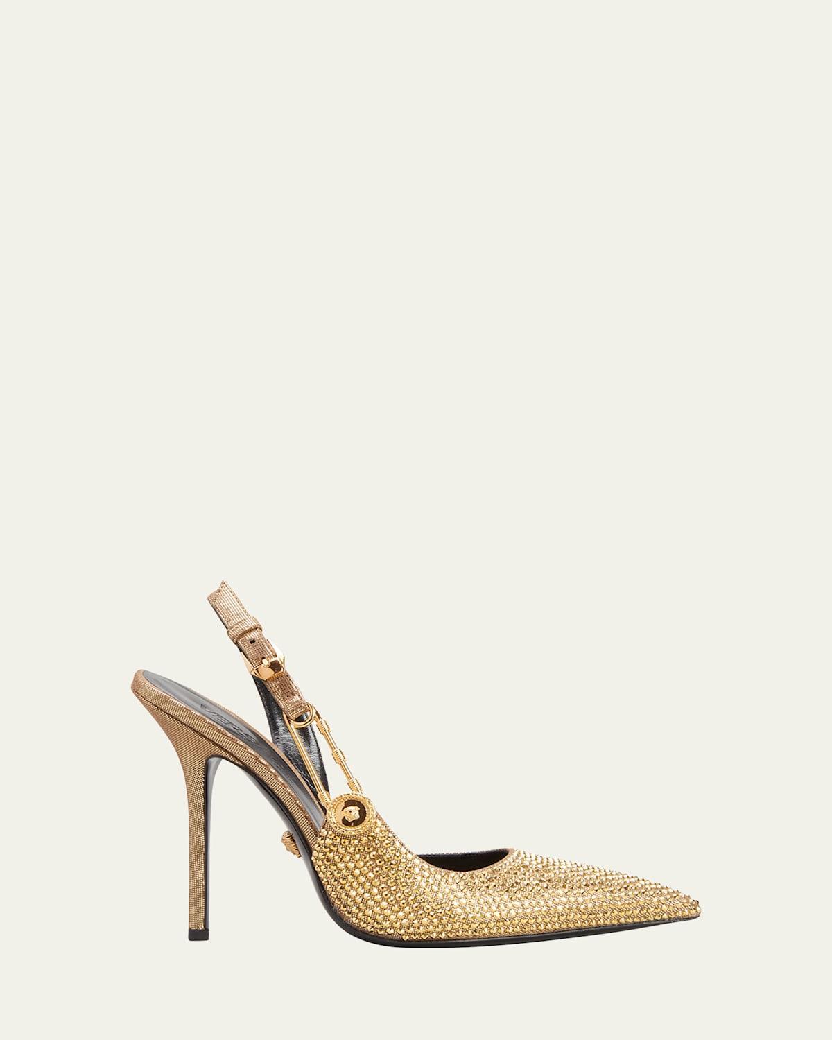 Versace Safety Pin Crystal Slingback Pump Product Image