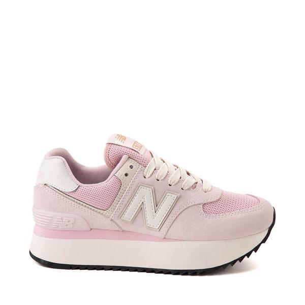 Womens New Balance 574+ Athletic Shoe - Mid-Century Pink / Pink Granite / Linen Product Image