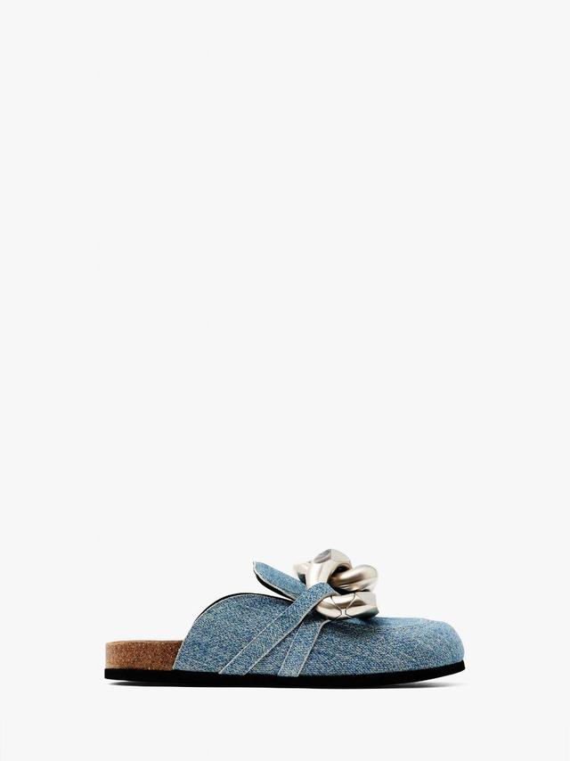 CHAIN LOAFER SUEDE MULES in blue | JW Anderson US  Product Image