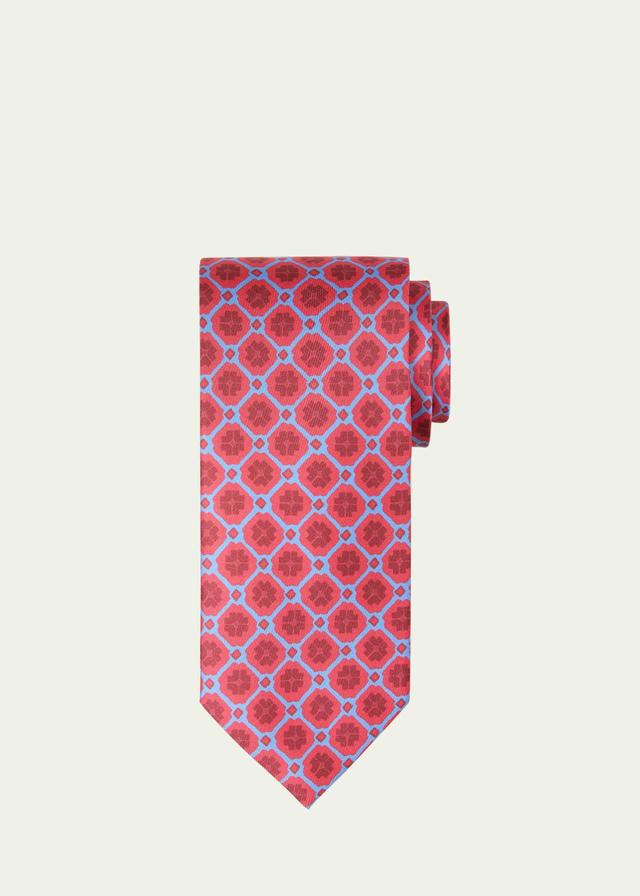 Mens Silk Floral-Print Tie Product Image