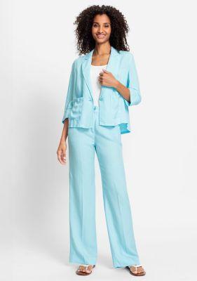 Olsen Womens Linen Blend Cropped Blazer Product Image