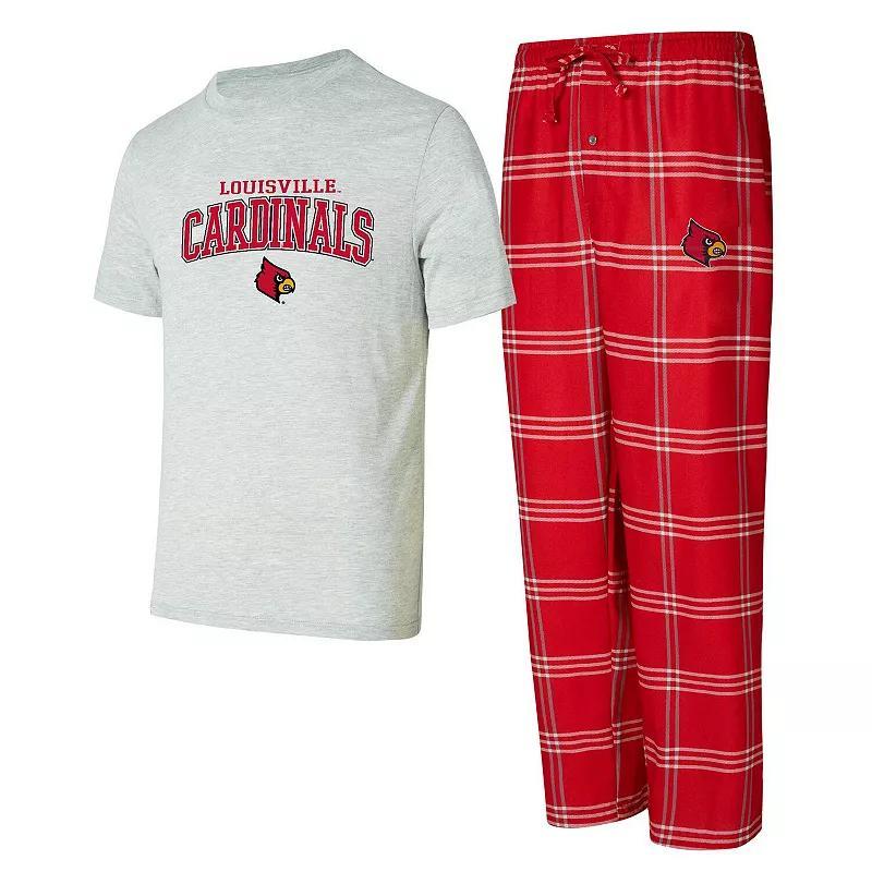 Mens Concepts Sport Louisville Cardinals T-Shirt & Pants Sleep Set Product Image