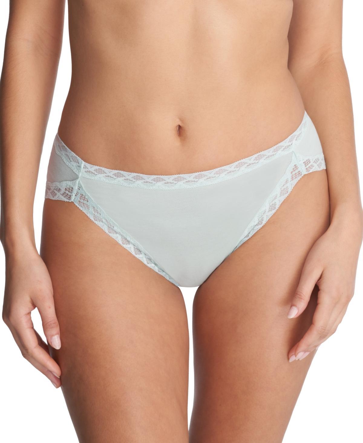 Natori Bliss Lace-Trim Cotton French-Cut Brief Underwear 152058 Product Image