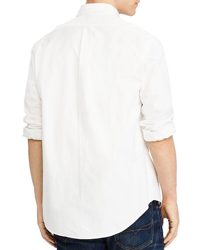 Classic Fit Long Sleeve Cotton Oxford Button Down Shirt In White Product Image