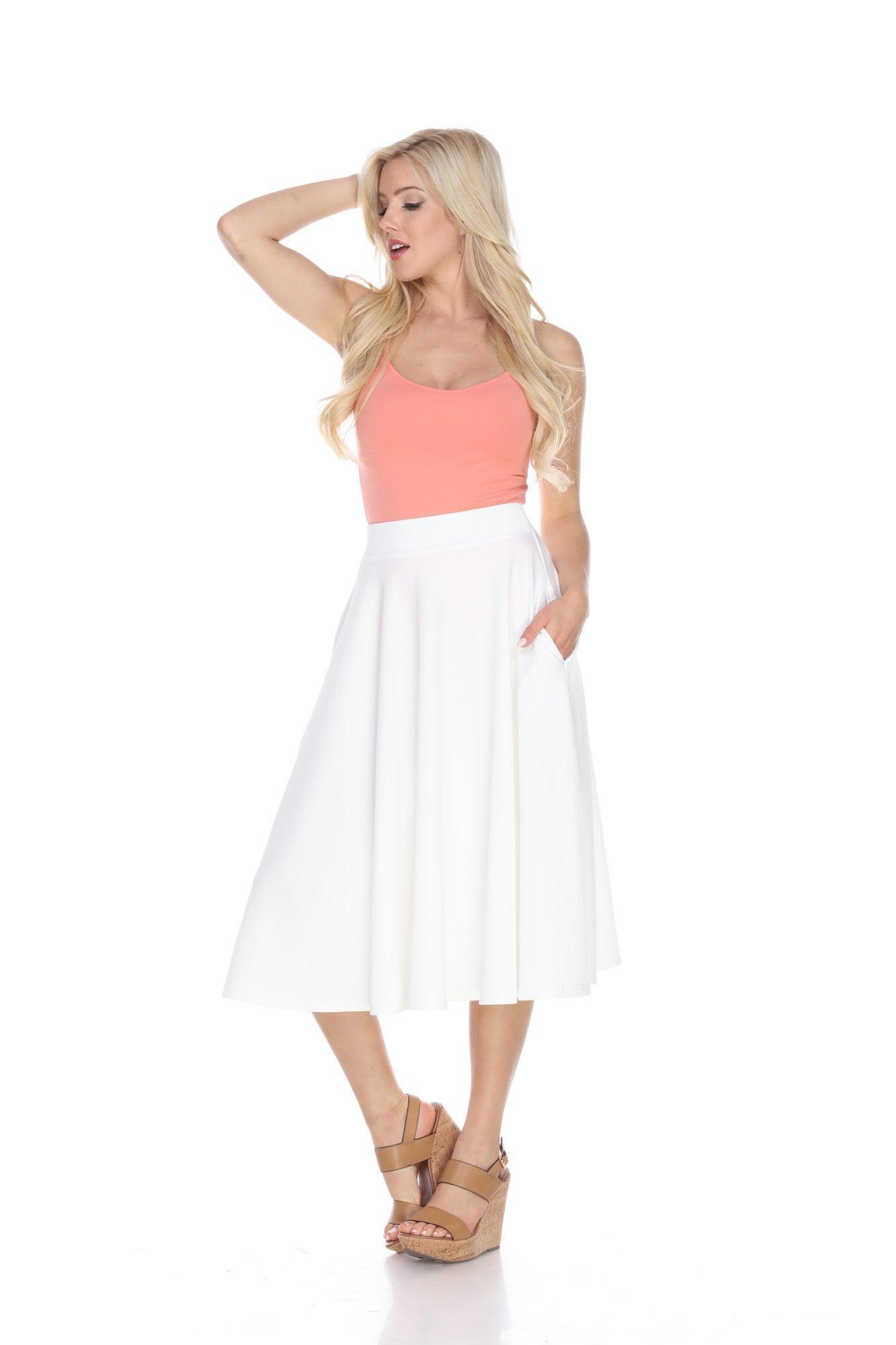 Flared Midi Skirt with pockets Product Image