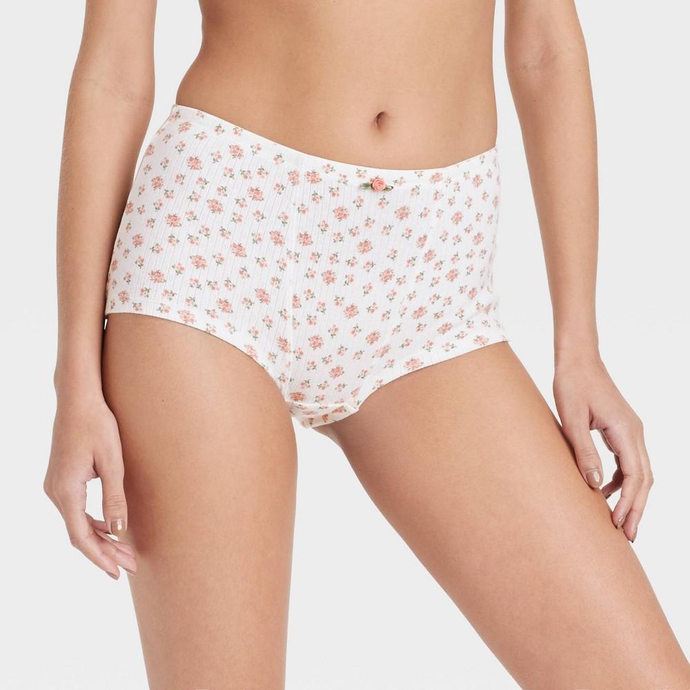 Womens Pointelle Boy Shorts - Colsie White XL Product Image