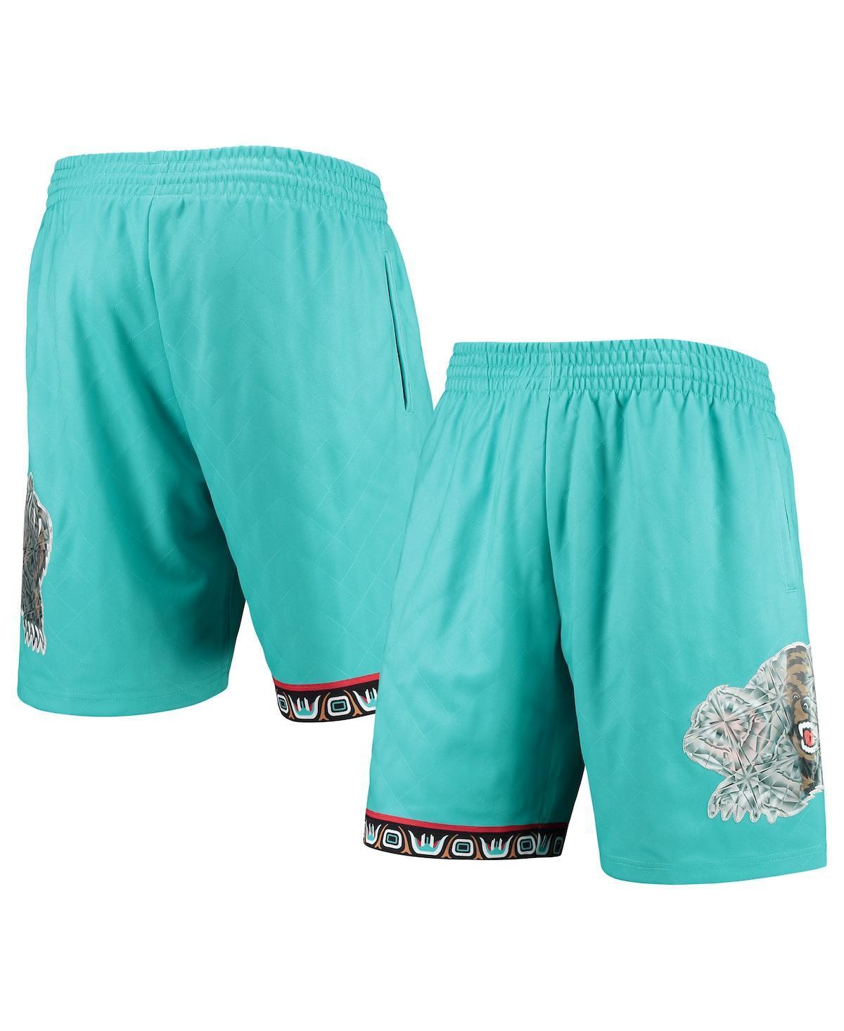 Mens Mitchell & Ness Turquoise Vancouver Grizzlies 1996 Hardwood Classics 75th Anniversary Swingman Shorts Product Image