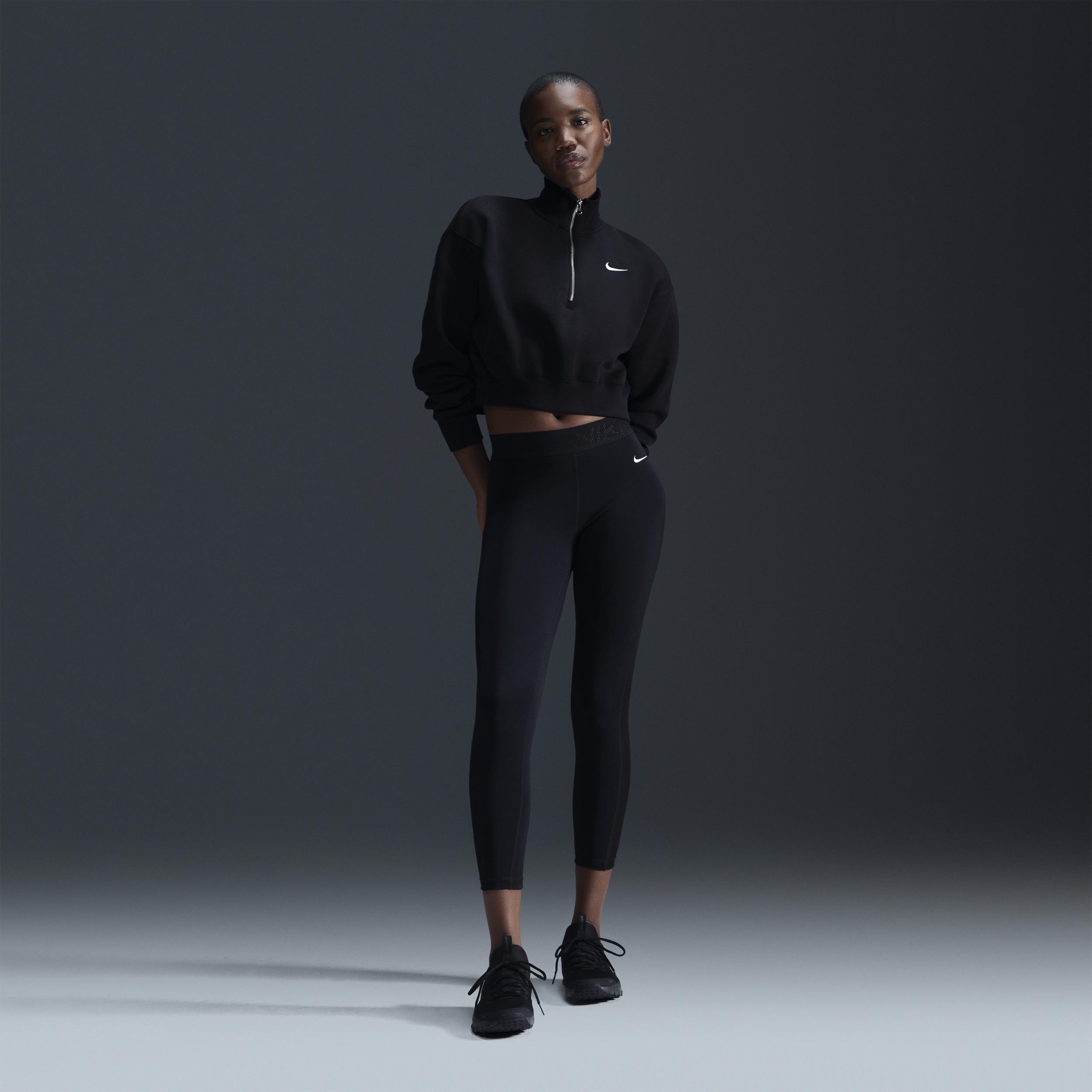 Nike Phoenix Fleece cropped quarter zip sweatshirt Product Image