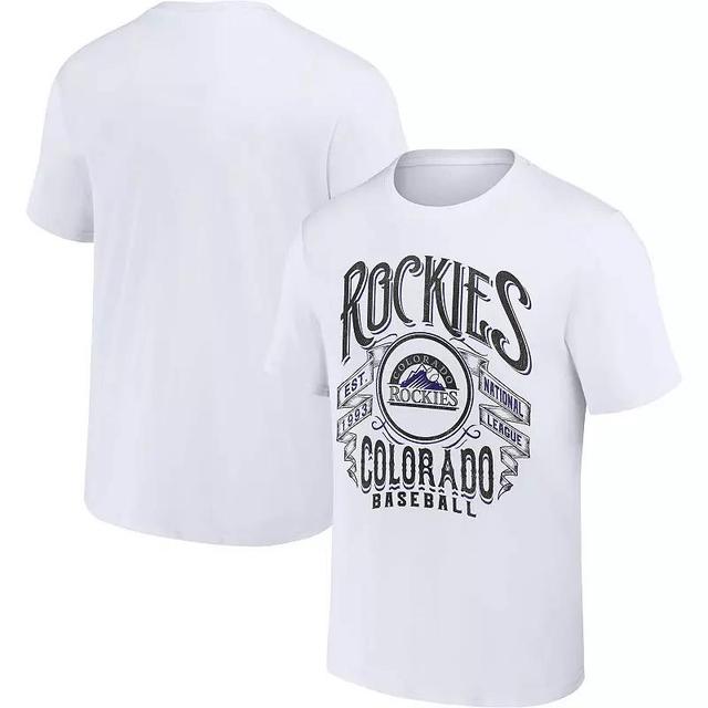 Mens Darius Rucker Collection by Fanatics White Colorado Rockies Distressed Rock T-shirt Product Image