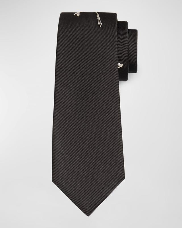 Mens Ironed Flower Silk Tie Product Image