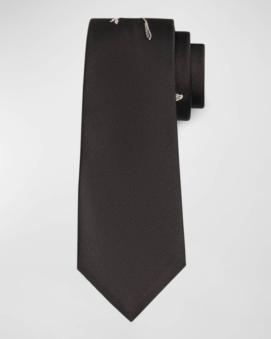 Men's Ironed Flower Silk Tie Product Image