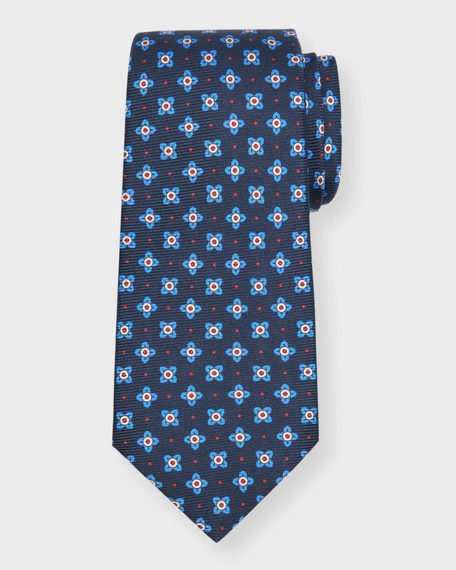 Mens Floral-Print Silk Tie Product Image