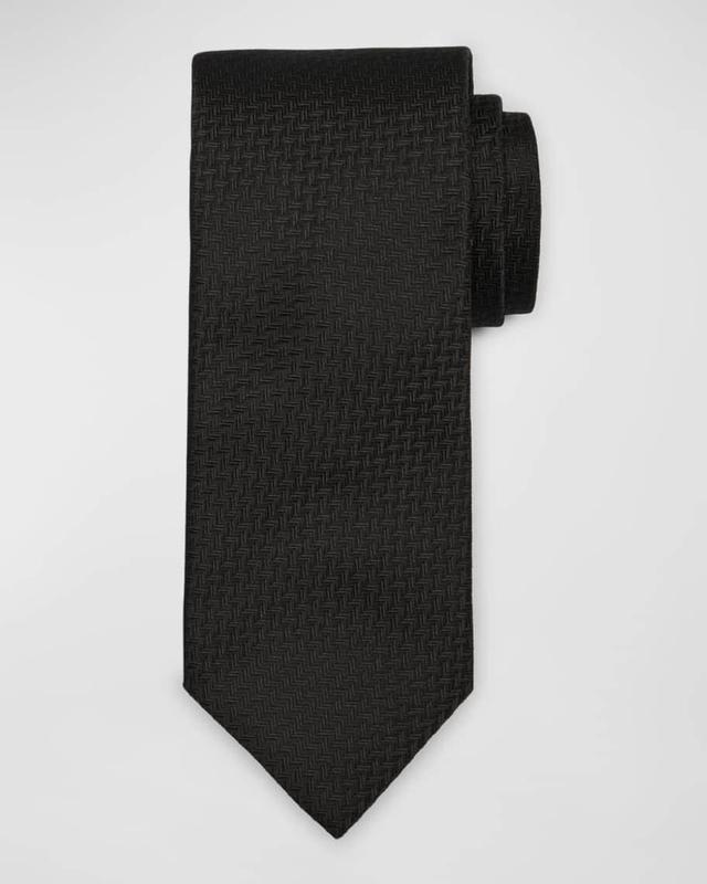 Mens Chevron Jacquard Silk Tie Product Image