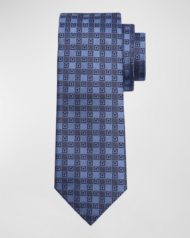 Mens Vigo Gancini Grid Silk Tie Product Image