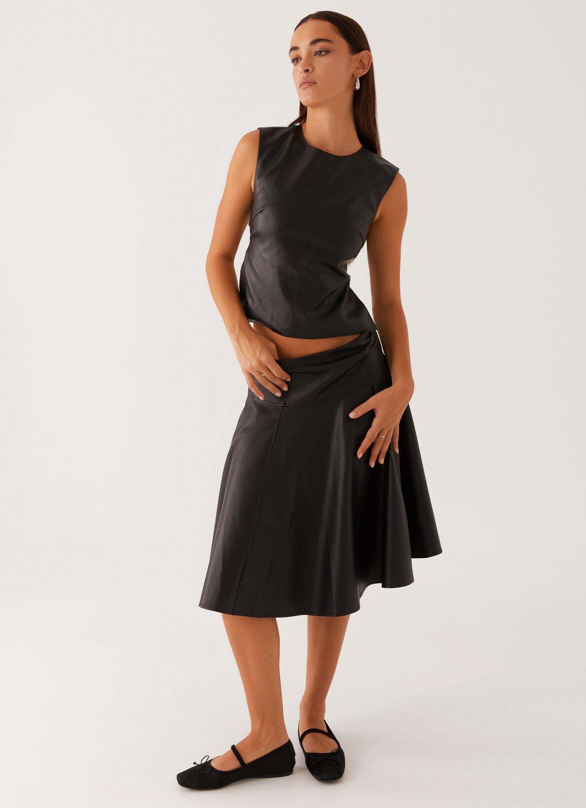 Tyler Midi Skirt - Black Product Image