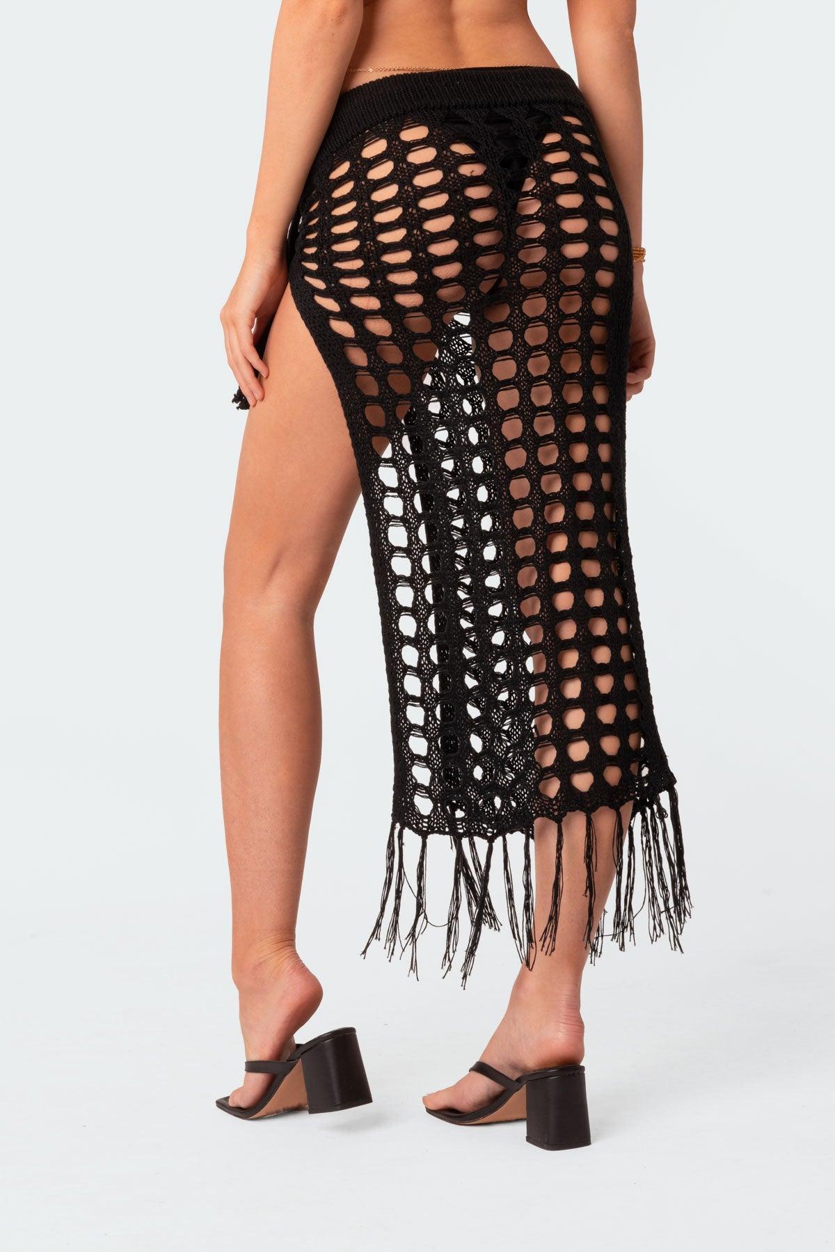 Brielle Crochet Slit Maxi Skirt Product Image