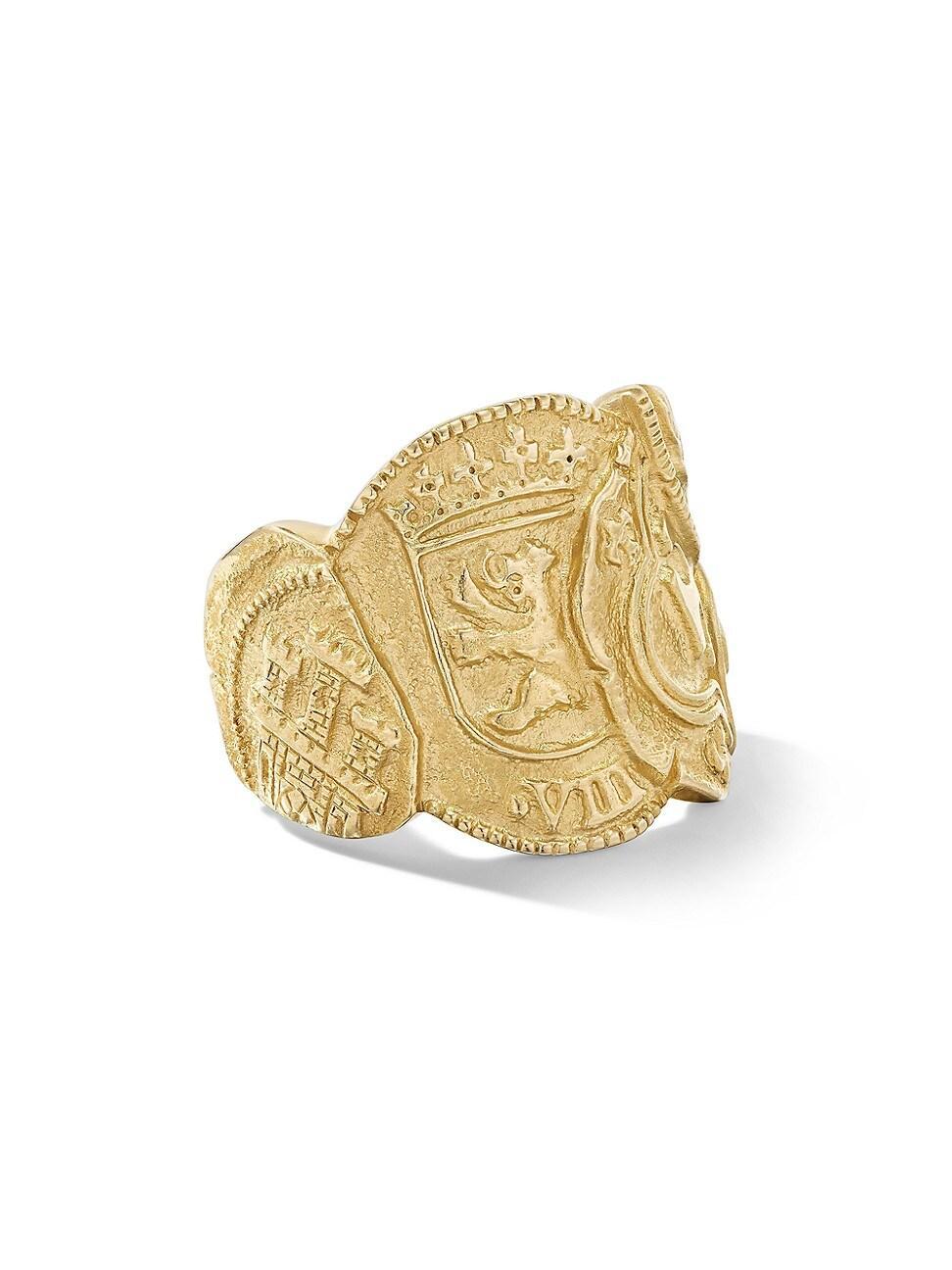 Mens Shipwreck Cigar Band Ring in 18K Yellow Gold Product Image