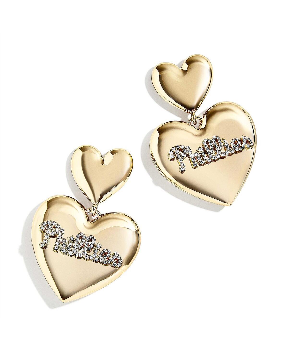 Womens Wear by Erin Andrews x Baublebar Philadelphia Phillies Heart Statement Drop Earrings Product Image