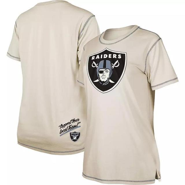 Womens New Era Cream Las Vegas Raiders Split T-Shirt Product Image