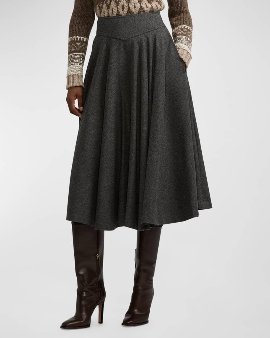 Jennine Wool Flannel Skirt Product Image