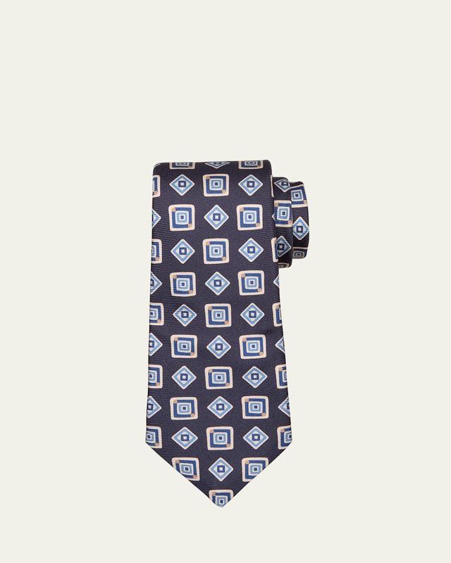 Mens Geometric Square Silk Tie Product Image