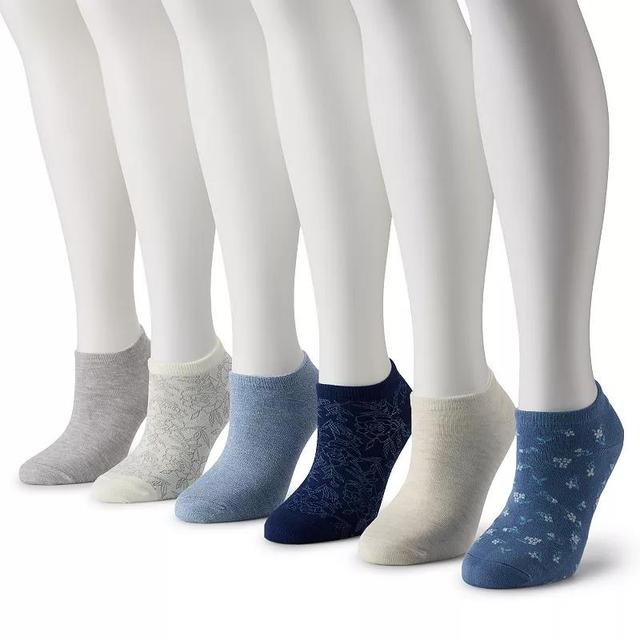 Womens GOLDTOE 6-Pack Linework No-Show Socks Product Image