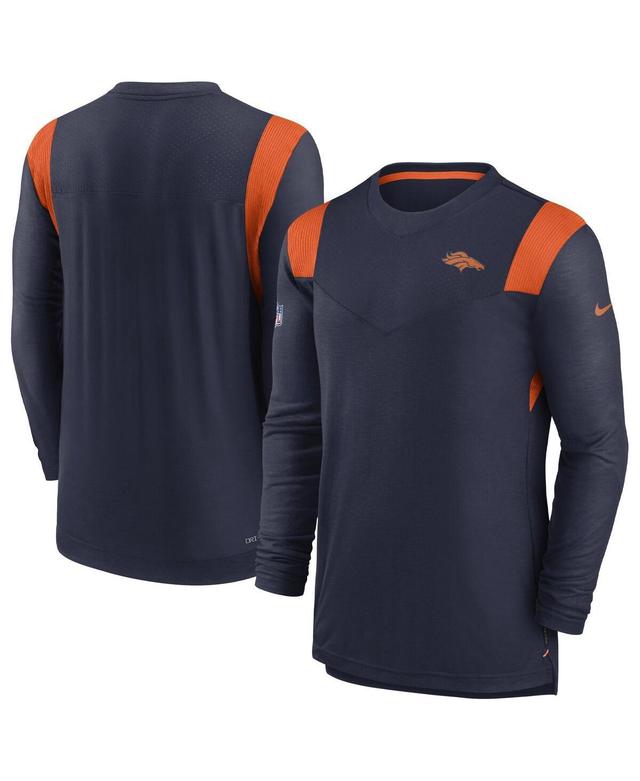 Mens Nike Navy Denver Broncos Sideline Tonal Logo Performance Player Long Sleeve T-shirt Product Image