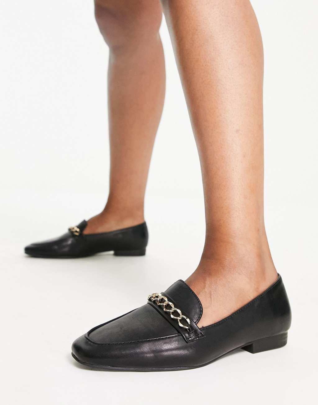 ASOS DESIGN Wide Fit Mingle chain loafers Product Image