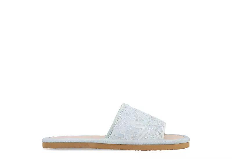 Journee Collection Womens Eniola Lace Flat Slide Sandals Product Image