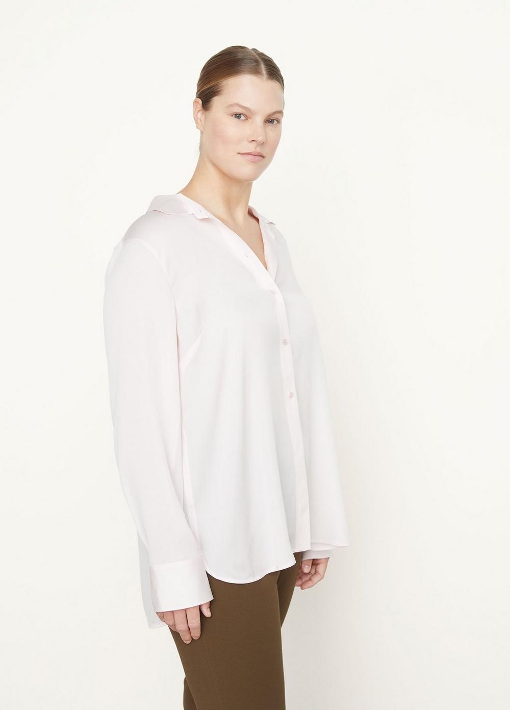 Slim-Fitted Stretch-Silk Shirt Product Image