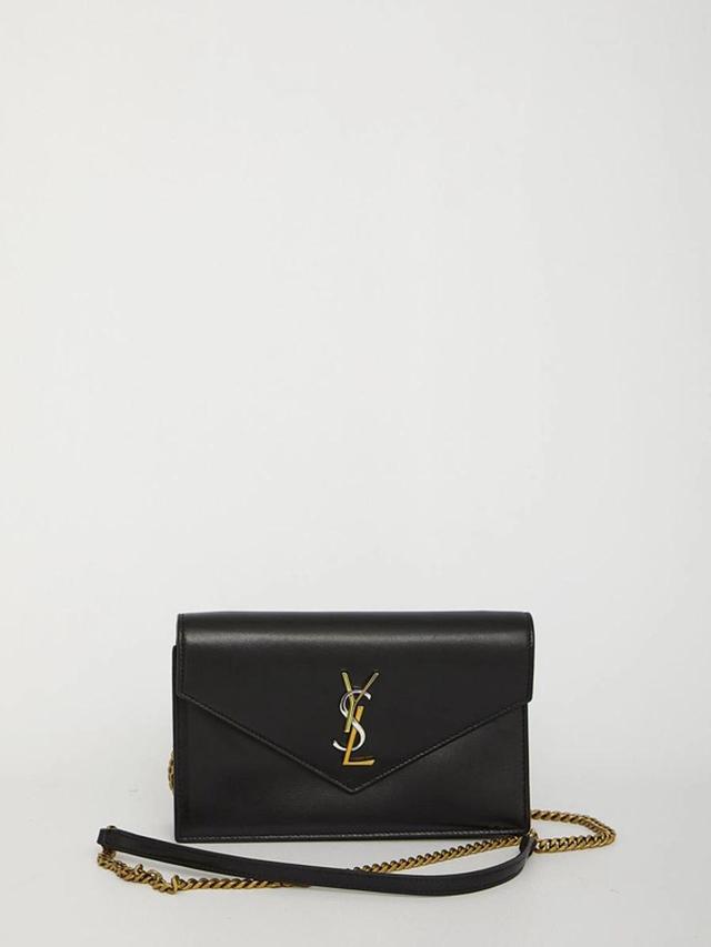 Cassandre Leather Shoulder Bag In Black Product Image