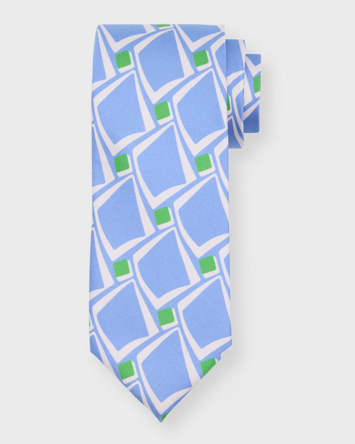 Mens Large Deco-Print Silk Tie Product Image