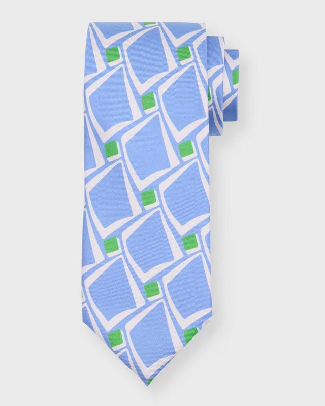 Mens Large Deco-Print Silk Tie Product Image