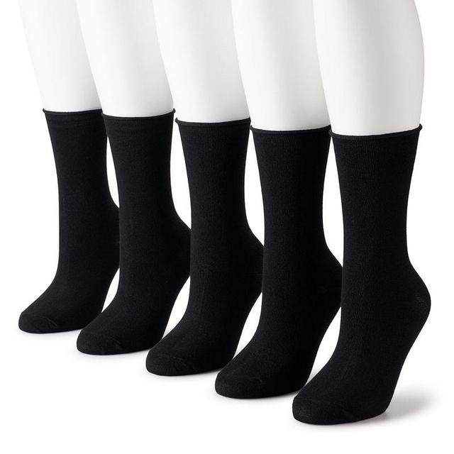 Womens Sonoma Goods For Life 5-Pack Roll Top Crew Socks Product Image